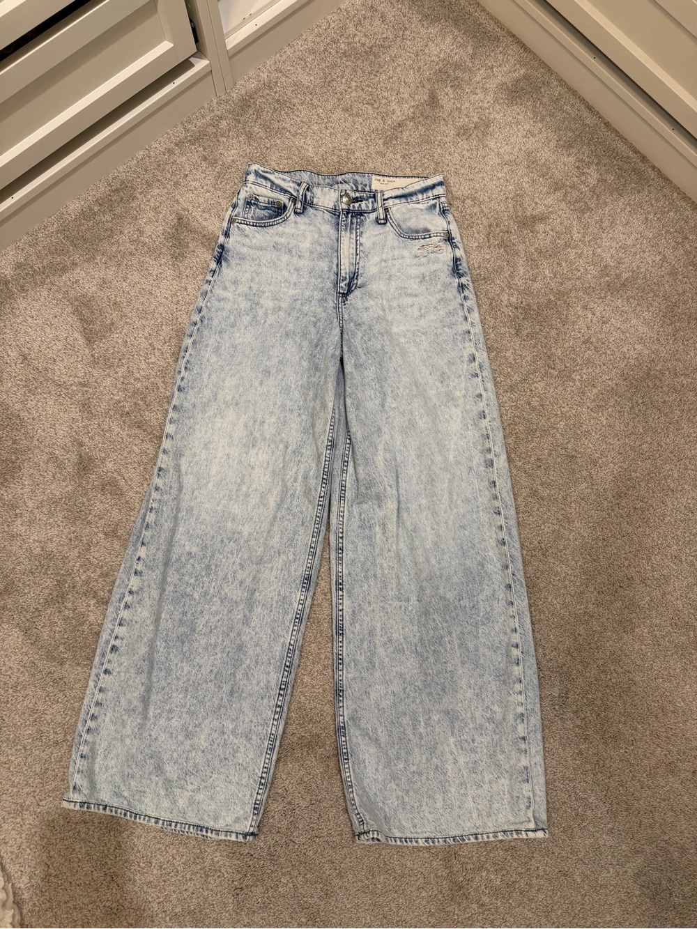 Rag and Bone Sophie high-rise ultra wide size 25 super soft denim women’s jeans